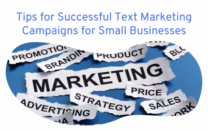 Cut-out text pieces with words MARKETING, PROMOTION, SALES, BRANDING, PRICE, PRODUCT, and STRATEGY on a blue background.