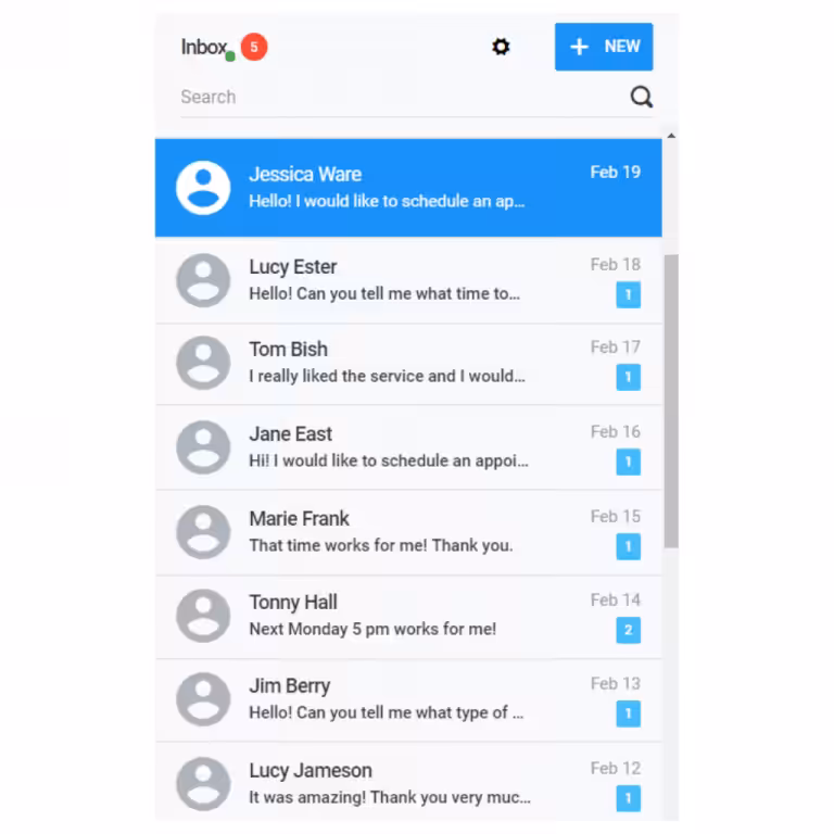 Referrizer 2-way messaging interface