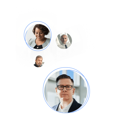 Group of business professionals in an office setting