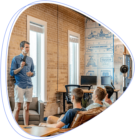 Man presenting to attentive audience